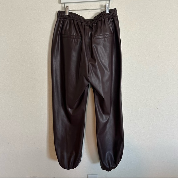 HUGO BOSS Teruna Faux Leather Jogger Pants Purple Merlot Size 6 Original $228 - Picture 10 of 10